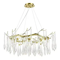 Люстра подвесная Teardrops SL1660.203.10 ST-Luce прозрачная на 10 ламп, основание золотое в стиле современный флористика ветви