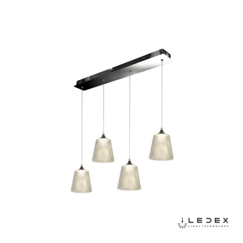Светильник подвесной LED Flora WD8007-4 CR iLedex прозрачный 1 лампа, основание хром в стиле современный хай-тек каскад фото 2
