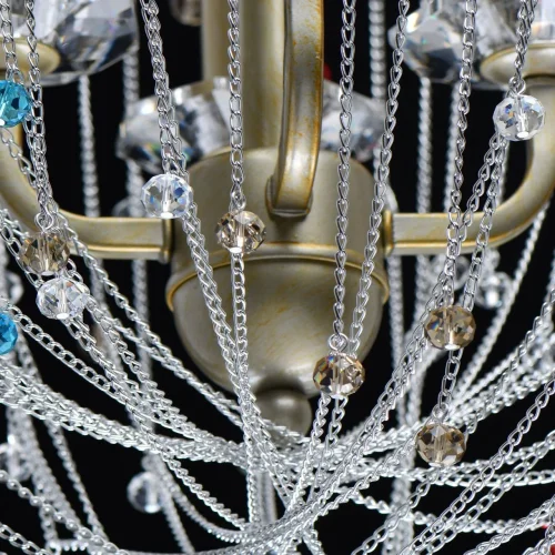 Люстра подвесная Валенсия 299012004 Chiaro серая серебряная на 4 лампы, основание серое серебряное в стиле классика  фото 10