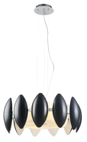 Светильник подвесной Frascatti LDP 9016-350 BK Lumina Deco чёрный хром 4 лампы, основание хром в стиле модерн 