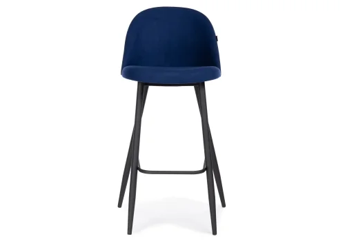 Барный стул Сондре темно-синий / черный  504192 Woodville, синий/велюр, ножки/металл/чёрный, размеры - ****500*600 фото 2