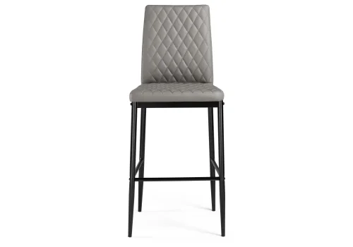 Барный стул Teon gray / chrome 15511 Woodville, серый/искусственная кожа, ножки/металл/чёрный, размеры - *1000***410*500 фото 2