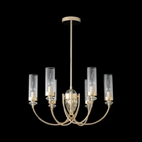 Люстра на штанге SECRET SP6 GOLD Crystal Lux прозрачная на 6 ламп, основание золотое в стиле классический фото 5 Люстра на штанге SECRET SP6 GOLD Crystal Lux прозрачная на 6 ламп, основание золотое в стиле классический фото 5