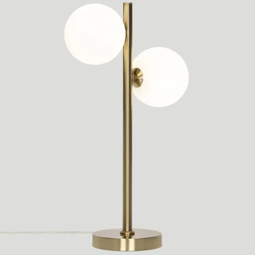 Настольная лампа Рунд CL205820N Citilux белая 2 лампы, основание бронзовое металл в стиле современный молекула шар фото 2