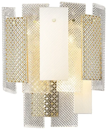Бра Agati WE124.04.301 Wertmark белый прозрачный на 4 лампы, основание золотое в стиле арт-деко 