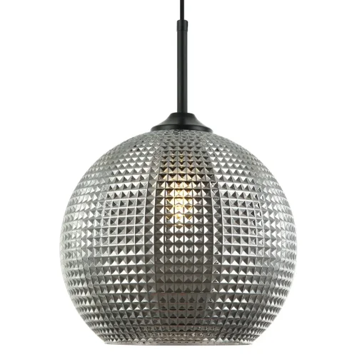 Светильник подвесной Donna 2105/06/01P Stilfort серый 1 лампа, основание чёрное в стиле современный шар фото 2