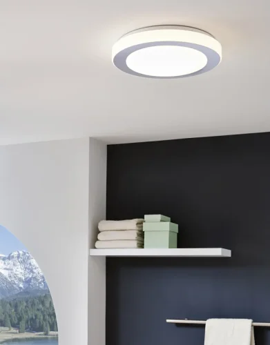Светильник потолочный LED LED CARPI 95283 Eglo белый на 1 лампу, основание хром серое белое в стиле современный минимализм фото 2