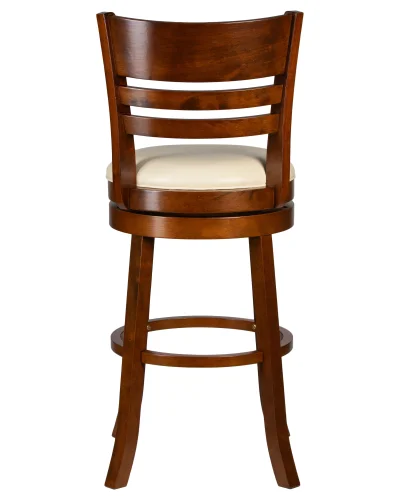 Вращающийся полубарный стул 4393-LMU WILLIAM COUNTER, цвет сиденья кремовый, цвет дерева шоколад Dobrin, кремовый/экокожа, ножки/дерево/шоколад, размеры - ****430*480 фото 5