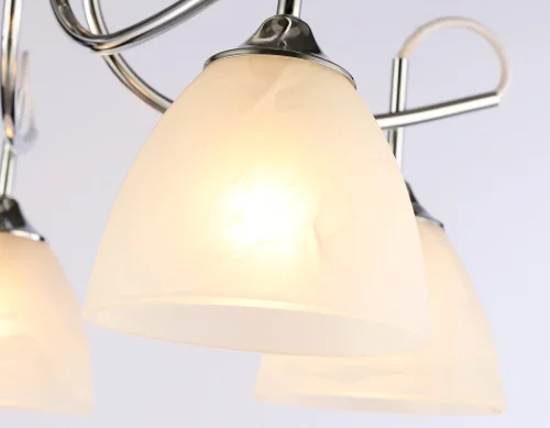 Люстра потолочная TR3042 Ambrella light белая на 5 ламп, основание хром в стиле классический  фото 7