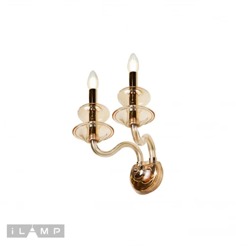 Бра Меркури (Mercury) W9448-2 Gold iLamp без плафона на 2 лампы, основание бежевое золотое в стиле современный американский фото 3