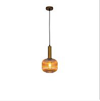 Светильник подвесной Triscina OML-99406-01 Omnilux коричневый бежевый 1 лампа, основание бронзовое в стиле лофт современный выдувное