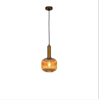 Светильник подвесной Triscina OML-99406-01 Omnilux коричневый бежевый 1 лампа, основание бронзовое в стиле современный лофт выдувное