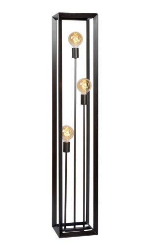 Торшер лофт THOR 73702/03/15 Lucide  чёрный серый 3 лампы, основание чёрное серое в стиле лофт
