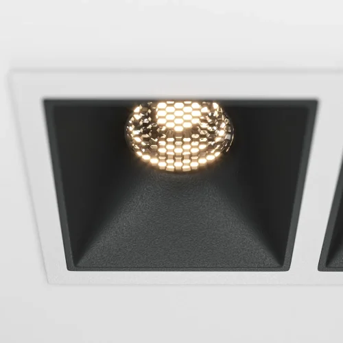 Светильник точечный Alfa LED DL043-02-10W3K-D-SQ-WB Maytoni белый чёрный на 2 лампы, основание чёрное белое в стиле современный фото 10