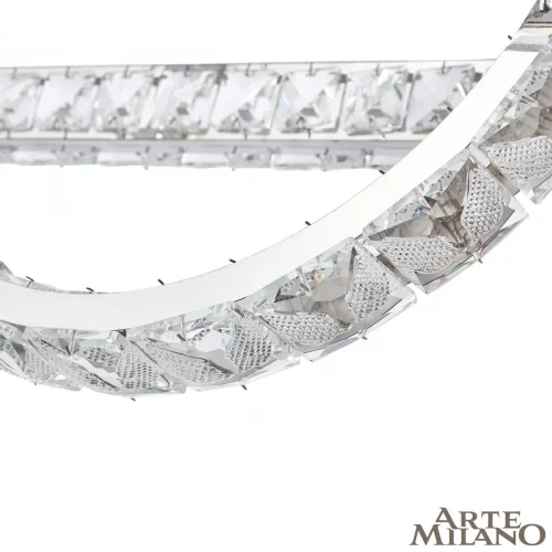 Люстра подвесная LED с пультом AM-Venezia 311311/L800 NI Arte Milano прозрачная на 1 лампу, основание никель в стиле современный кольца с пультом фото 8