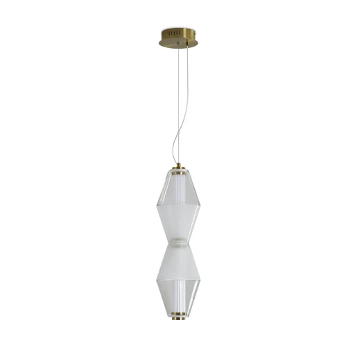 Светильник подвесной LED Plum FR6137PL-L6BT1 Freya белый прозрачный на 1 лампу, основание латунь в стиле современный арт-деко фото 10
