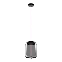 Светильник подвесной LED Knot 8134-C LOFT IT серый прозрачный на 1 лампу, основание чёрное в стиле современный выдувное