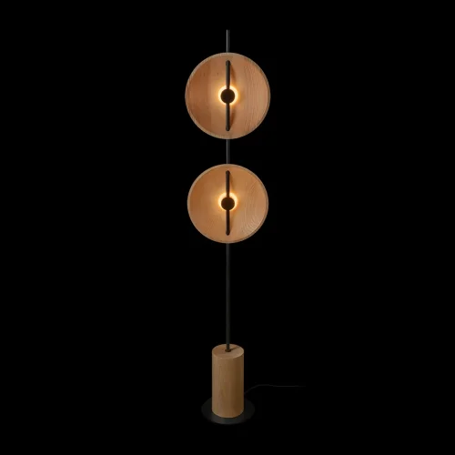 Торшер LED Wood 10451F LOFT IT коричневый на 2 лампы, основание чёрное коричневое в стиле современный лофт фото 2