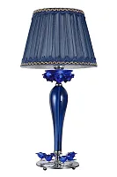 Настольная лампа Muntiggioni OML-70404-01 Omnilux синяя 1 лампа, основание синее хром стекло металл в стиле классический 