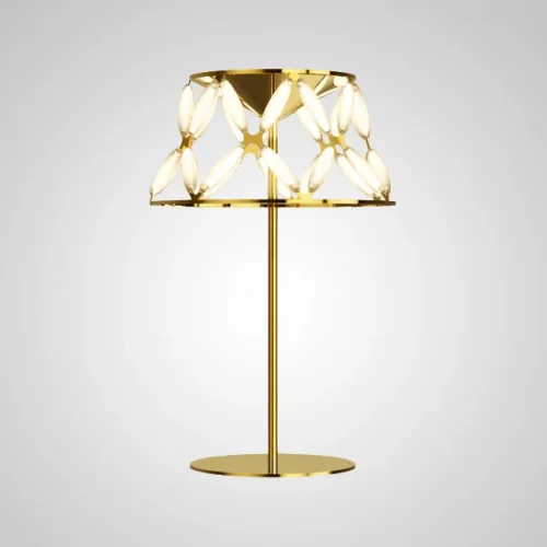 Настольная лампа ISOLA TAB 212690-23 ImperiumLoft белая 1 лампа, основание золотое металл в стиле современный 