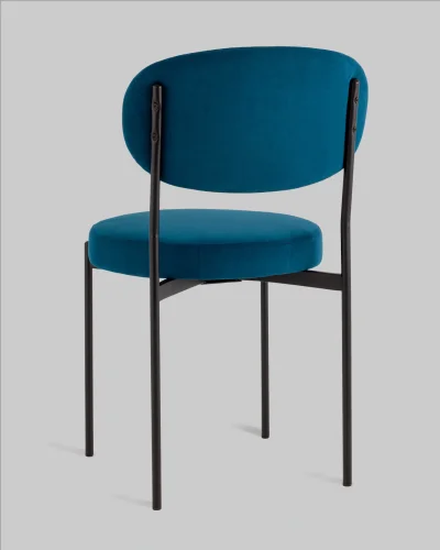 Стул Бриф DD велюр синий УТ000041429 Stool Group, синий/велюр, ножки/металл/чёрный, размеры - *830**** фото 5