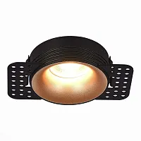 Светильник точечный ST218.428.01 ST-Luce золотой 1 лампа, основание чёрное в стиле хай-тек современный для затирки