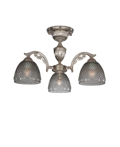 Люстра потолочная PL 9801/3 Reccagni Angelo серая чёрная на 3 лампы, основание никель в стиле классический  фото 4