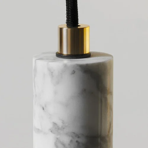 Светильник подвесной STONE MARBLE 141036-26 ImperiumLoft белый на 1 лампу, основание чёрное в стиле лофт фото 9