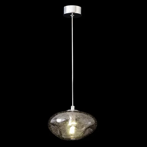 Светильник подвесной FORMLESS SP1 SMOKE Crystal Lux дымчатый на 1 лампу, основание хром в стиле современный выдувное