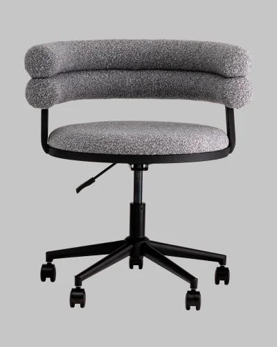 Стул офисный Ponty, серый, чёрные ножки УТ000040475 Stool Group, серый/букле, ножки/пластик/чёрный, размеры - 670*750***700*610 фото 2