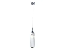 Светильник подвесной 4521/S chrome Newport прозрачный 1 лампа, основание хром в стиле американский современный классический трубочки