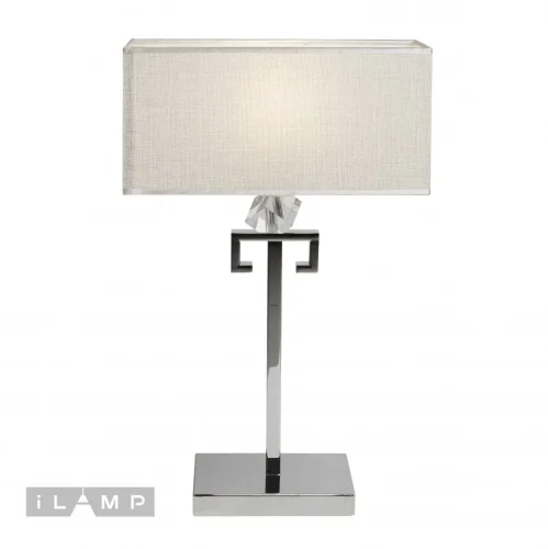 Настольная лампа Living NC1211T-1 CR iLamp бежевая 1 лампа, основание хром металл в стиле современный американский  фото 3