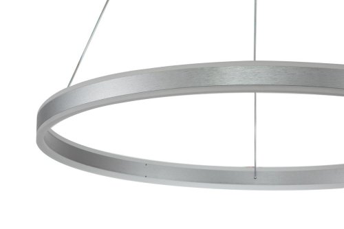 Светильник подвесной LED с пультом Galass V000018L Indigo белый 1 лампа, основание серебряное в стиле современный кольца с пультом фото 3