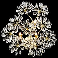 Бра Darleen WE191.03.301 Wertmark прозрачный на 3 лампы, основание золотое в стиле флористика классический 