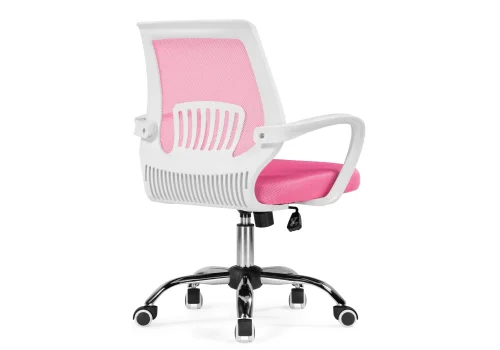 Компьютерное кресло Ergoplus pink / white 15376 Woodville, розовый/ткань, ножки/металл/хром, размеры - *940***610* фото 5