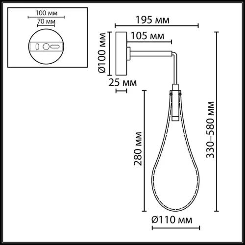 Бра LED Braid 7147/5WL Odeon Light прозрачный на 1 лампу, основание бронзовое в стиле современный классический выдувное фото 2 Бра LED Braid 7147/5WL Odeon Light прозрачный на 1 лампу, основание бронзовое в стиле современный классический выдувное фото 2