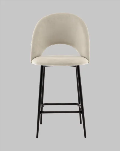 Стул полубарный Меган велюр бежевый УТ000040866 Stool Group, бежевый/велюр, ножки/металл/чёрный, размеры - *1000**** фото 2