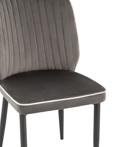 Стул Лоренс NEW, велюр антрацитовый УТ000035606 Stool Group, серый/велюр, ножки/металл/чёрный, размеры - ****490*630 фото 3