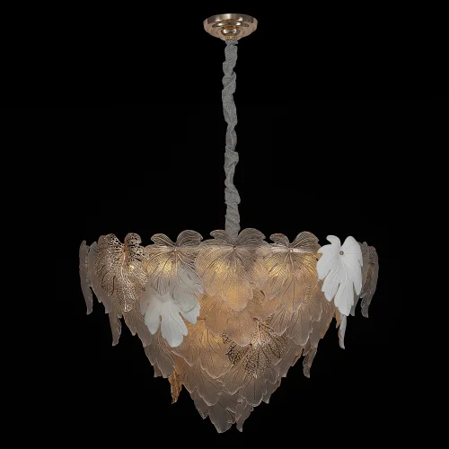 Люстра подвесная Dryad CL305180 Citilux белая прозрачная на 21 лампу, основание золотое в стиле классический современный флористика фото 4