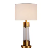 Настольная лампа Stefania A5053LT-1PB Arte Lamp белая 1 лампа, основание медь белое стекло металл в стиле современный 