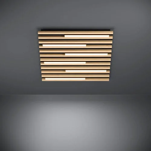 Светильник потолочный LED Marreira 390427 Eglo бежевый коричневый на 6 ламп, основание коричневое бежевое в стиле хай-тек современный фото 2