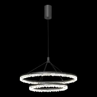 Люстра подвесная LED Hardin LSP-7434 Lussole прозрачная на 1 лампу, основание чёрное в стиле современный кольца