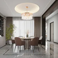 Люстра на штанге Sorrento-8909 378909/6/300/490 GD Arte Milano прозрачная на 6 ламп, основание золотое в стиле современный 