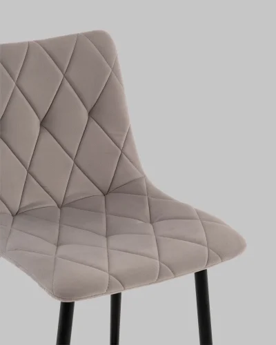 Стул полубарный Одди Diamond велюр светло-серый УТ000040898 Stool Group, серый/велюр, ножки/металл/чёрный, размеры - ***** фото 7