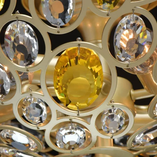 Люстра потолочная Лаура 345012806 MW-Light прозрачная жёлтая на 6 ламп, основание золотое в стиле классический  фото 7
