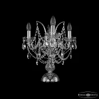 Настольная лампа 1411L/3/141-39 Ni Bohemia Ivele Crystal без плафона 3 лампы, основание прозрачное никель стекло хрусталь металл в стиле классический sp