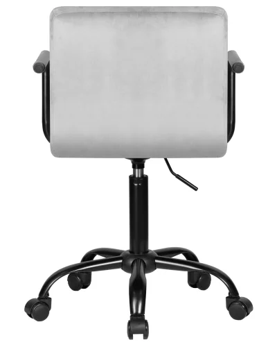 Офисное кресло набор 2 шт. SET-2 9400_BlackBase-LM TERRY BLACK, цвет сиденья серый велюр (MJ9-75), цвет основания черный Dobrin, /велюр, ножки/металл/чёрный, размеры - 810*950***580*580 фото 6