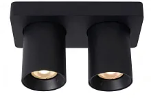 Светильник накладной Nigel 09929/10/30 Lucide чёрный 2 лампы, основание чёрное в стиле современный круглый