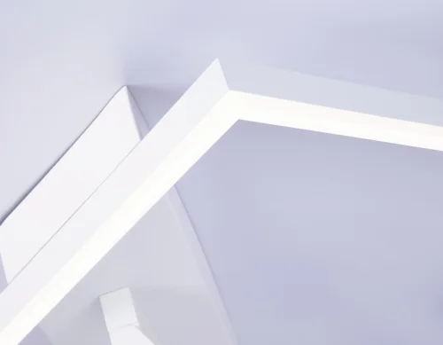 Светильник потолочный LED с пультом FL51463 Ambrella light белый 1 лампа, основание белое в стиле современный хай-тек с пультом квадраты фото 5
