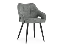 Стул на металлокаркасе Hera dark gray / black 15843 Woodville, серый/рогожка, ножки/металл/чёрный, размеры - ****550*600